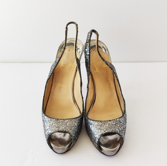 💥 SOLD 💥Christian Louboutin silver sparkling - Picture 9 of 10